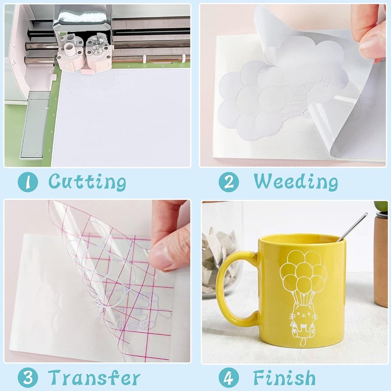 Huaxing Matte White Permanent Vinyl, 30 Pack 12” x 12” for Cricut & Silhouette Cameo Cutters, Crafts, Signs, Scrapbooking, Waterproof, Indoor-Outdoor Use - Image 4